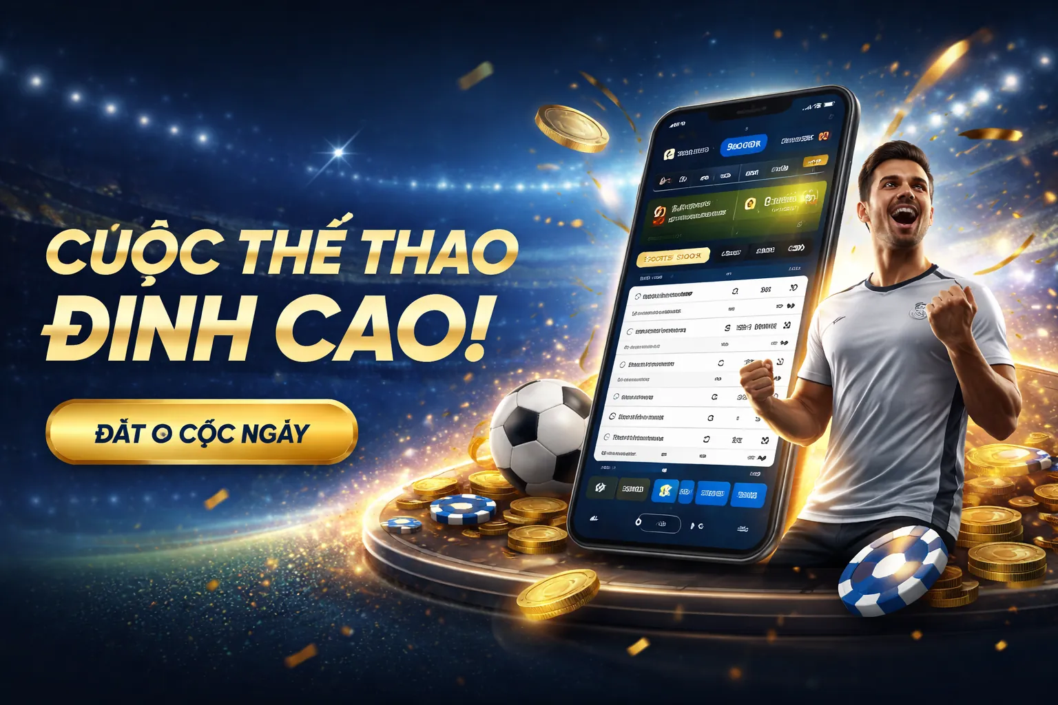 Sân vận động tràn ngập ánh sáng với các môn thể thao hành động